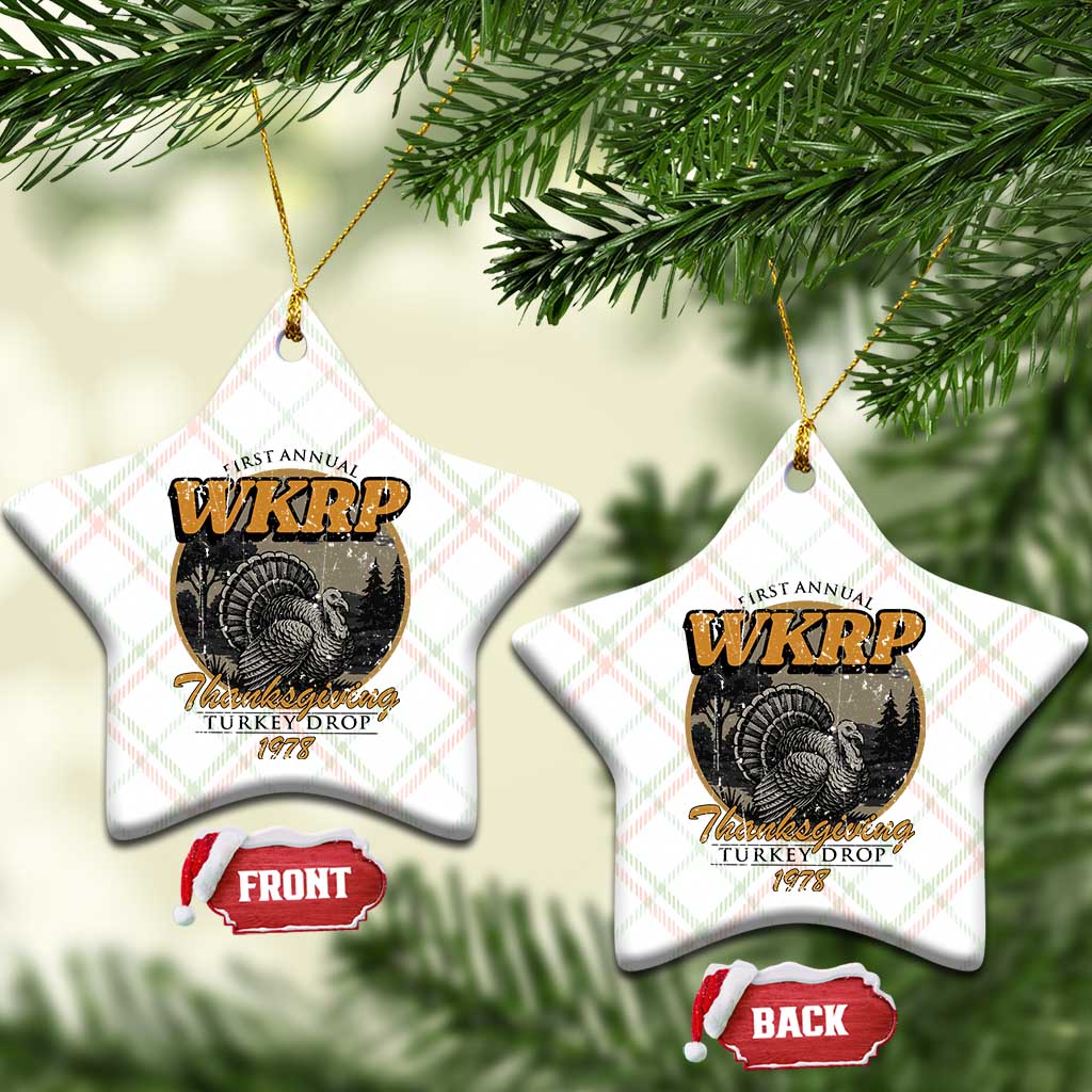 Retro WKRP Thanksgiving Turkey Drop 1978 Ceramic Ornament Distressed Vintage Holiday - Wonder Print Shop
