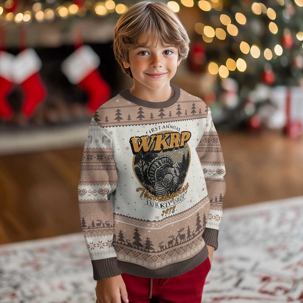 Retro WKRP Thanksgiving Turkey Drop 1978 Ugly Christmas Sweater Distressed Vintage Holiday - Wonder Print Shop