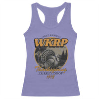 Retro WKRP Thanksgiving Turkey Drop 1978 Racerback Tank Top Distressed Vintage Holiday - Wonder Print Shop