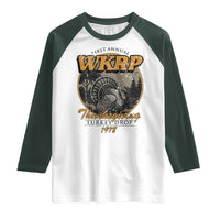 Retro WKRP Thanksgiving Turkey Drop 1978 Raglan Shirt Distressed Vintage Holiday - Wonder Print Shop