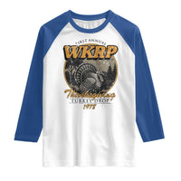 Retro WKRP Thanksgiving Turkey Drop 1978 Raglan Shirt Distressed Vintage Holiday - Wonder Print Shop