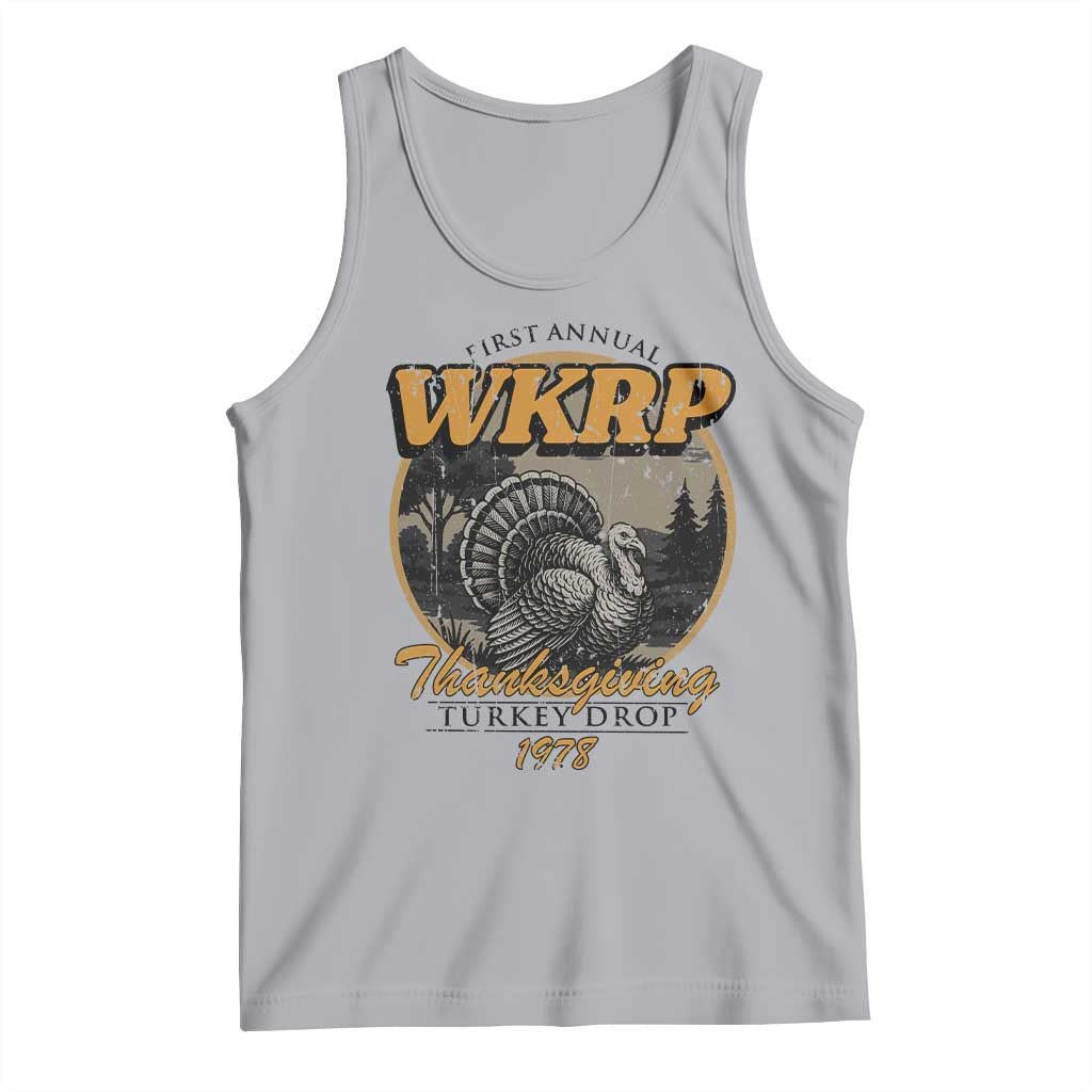 Retro WKRP Thanksgiving Turkey Drop 1978 Tank Top Distressed Vintage Holiday - Wonder Print Shop