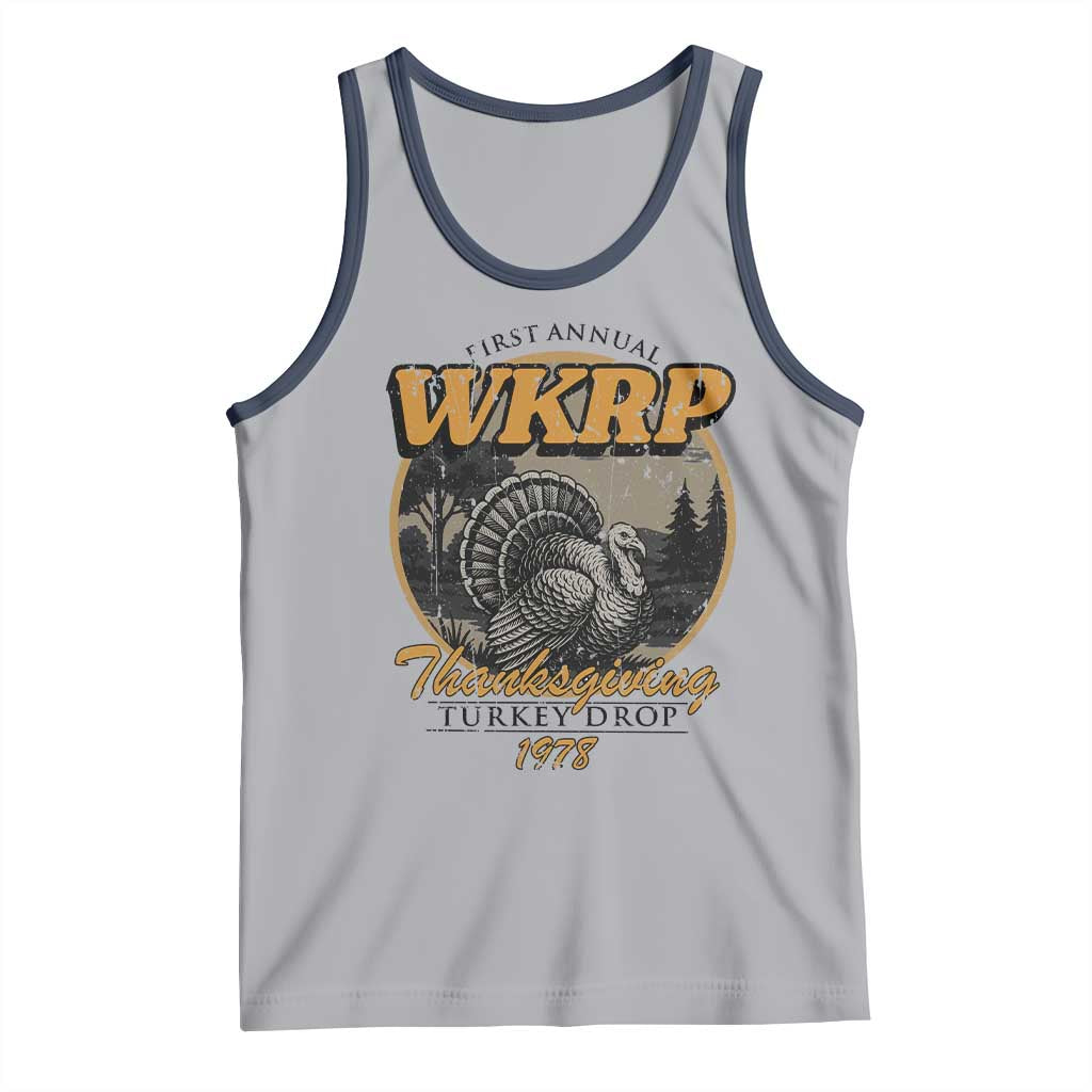 Retro WKRP Thanksgiving Turkey Drop 1978 Tank Top Distressed Vintage Holiday - Wonder Print Shop