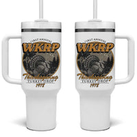 Retro WKRP Thanksgiving Turkey Drop 1978 Tumbler With Handle Distressed Vintage Holiday - Wonder Print Shop