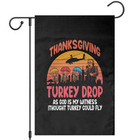Retro Thanksgiving Turkey Drop Garden Flag Parachuting Turkeys Funny 70s Parody - Wonder Print Shop