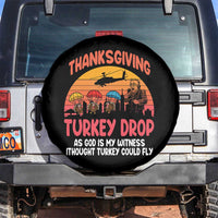 Retro Thanksgiving Turkey Drop Spare Tire Cover Parachuting Turkeys Funny 70s Parody - Wonder Print Shop