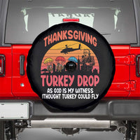 Retro Thanksgiving Turkey Drop Spare Tire Cover Parachuting Turkeys Funny 70s Parody - Wonder Print Shop