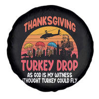Retro Thanksgiving Turkey Drop Spare Tire Cover Parachuting Turkeys Funny 70s Parody - Wonder Print Shop