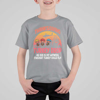 Retro Thanksgiving Turkey Drop T Shirt For Kid Parachuting Turkeys Funny 70s Parody - Wonder Print Shop