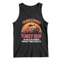 Retro Thanksgiving Turkey Drop Tank Top Parachuting Turkeys Funny 70s Parody - Wonder Print Shop