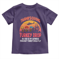 Retro Thanksgiving Turkey Drop Toddler T Shirt Parachuting Turkeys Funny 70s Parody - Wonder Print Shop