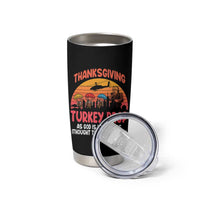 Retro Thanksgiving Turkey Drop Tumbler Cup Parachuting Turkeys Funny 70s Parody - Wonder Print Shop