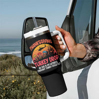 Retro Thanksgiving Turkey Drop Tumbler With Handle Parachuting Turkeys Funny 70s Parody - Wonder Print Shop