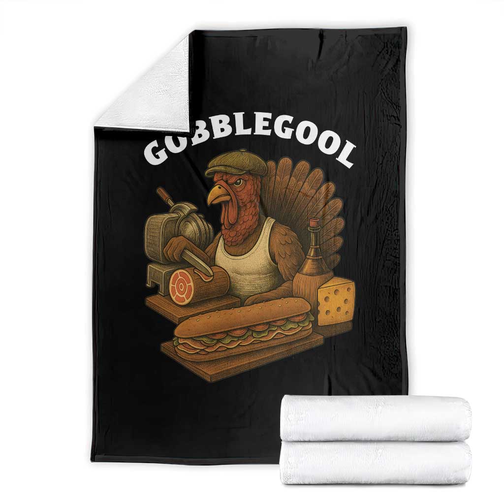 Gobblegool Funny Thanksgiving Throw Blanket Italian Turkey Deli Humor Sub Sandwich - Wonder Print Shop