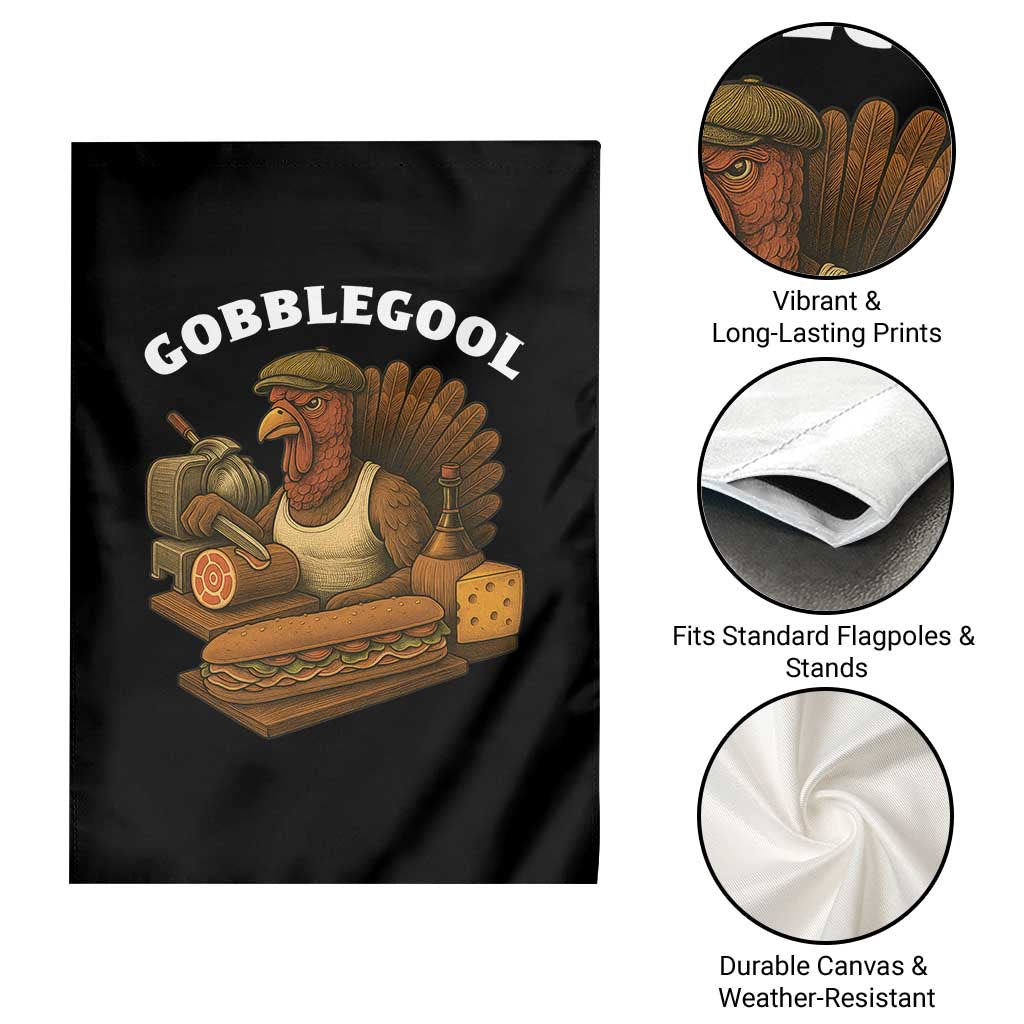 Gobblegool Funny Thanksgiving Garden Flag Italian Turkey Deli Humor Sub Sandwich - Wonder Print Shop