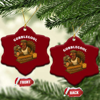 Gobblegool Funny Thanksgiving Ceramic Ornament Italian Turkey Deli Humor Sub Sandwich - Wonder Print Shop