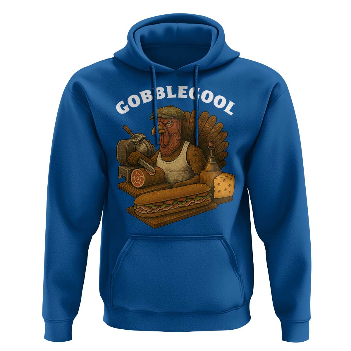 Gobblegool Funny Thanksgiving Hoodie Italian Turkey Deli Humor Sub Sandwich - Wonder Print Shop