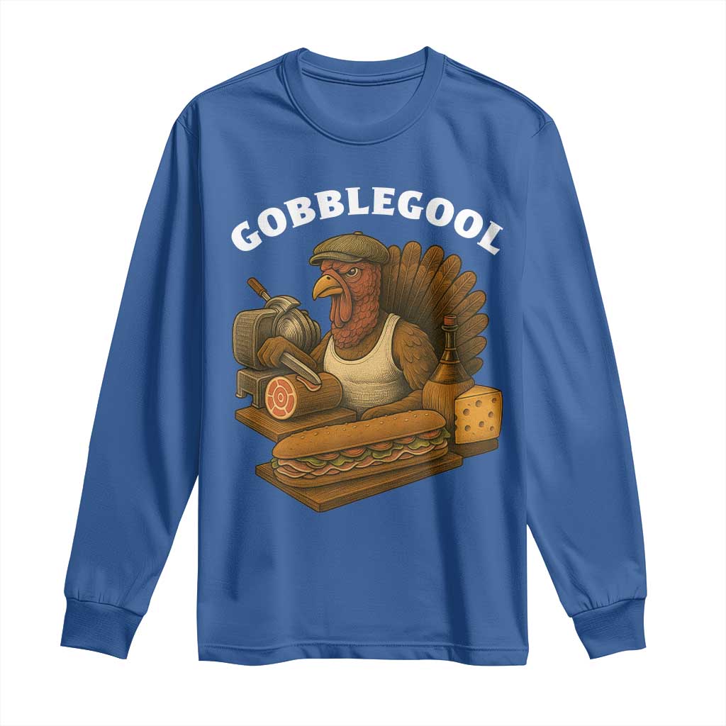 Gobblegool Funny Thanksgiving Long Sleeve Shirt Italian Turkey Deli Humor Sub Sandwich - Wonder Print Shop