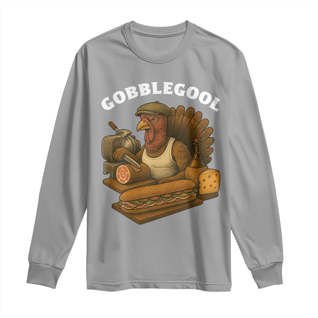Gobblegool Funny Thanksgiving Long Sleeve Shirt Italian Turkey Deli Humor Sub Sandwich - Wonder Print Shop