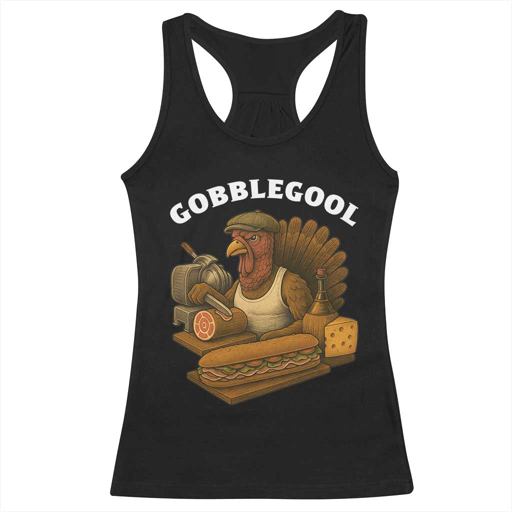 Gobblegool Funny Thanksgiving Racerback Tank Top Italian Turkey Deli Humor Sub Sandwich - Wonder Print Shop