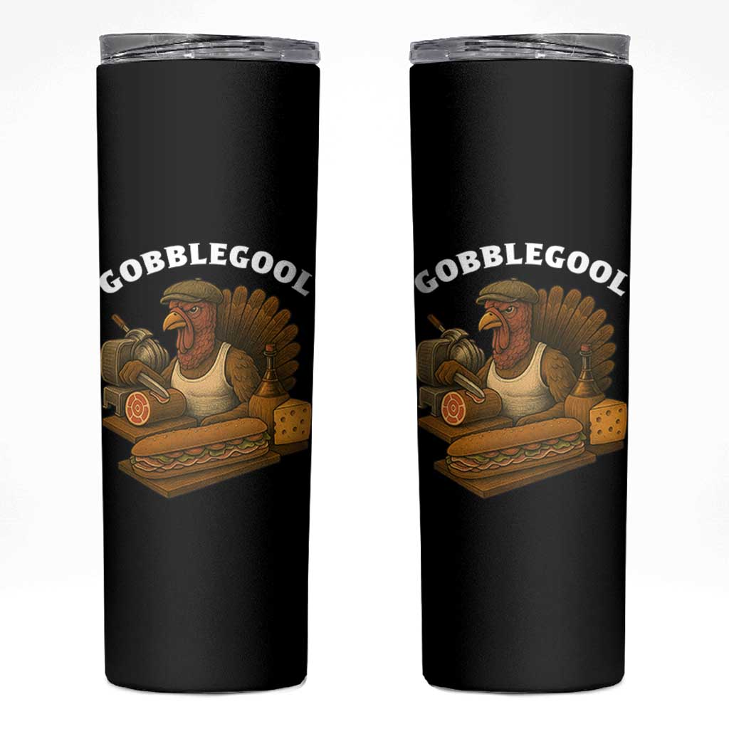 Gobblegool Funny Thanksgiving Skinny Tumbler Italian Turkey Deli Humor Sub Sandwich - Wonder Print Shop