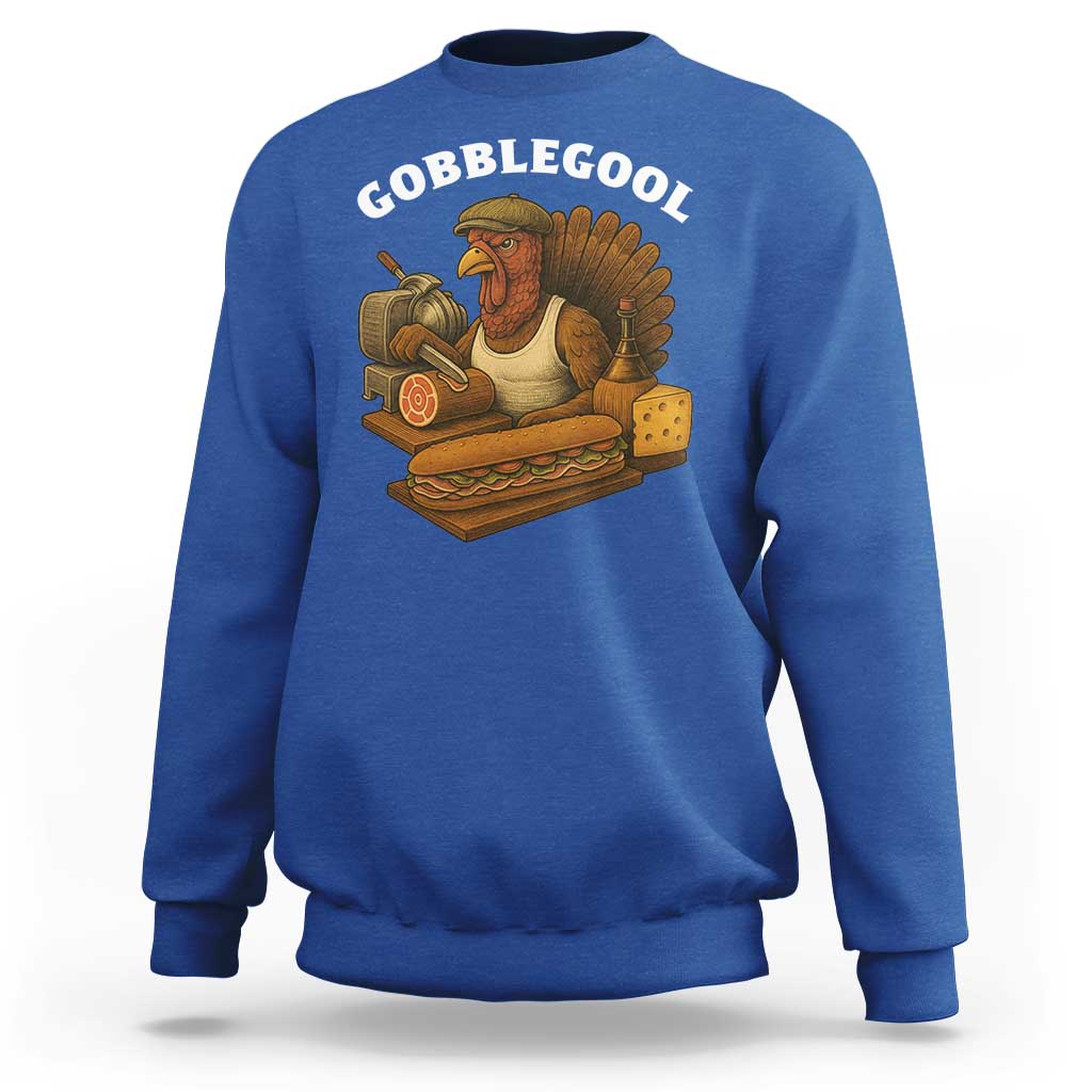 Gobblegool Funny Thanksgiving Sweatshirt Italian Turkey Deli Humor Sub Sandwich - Wonder Print Shop
