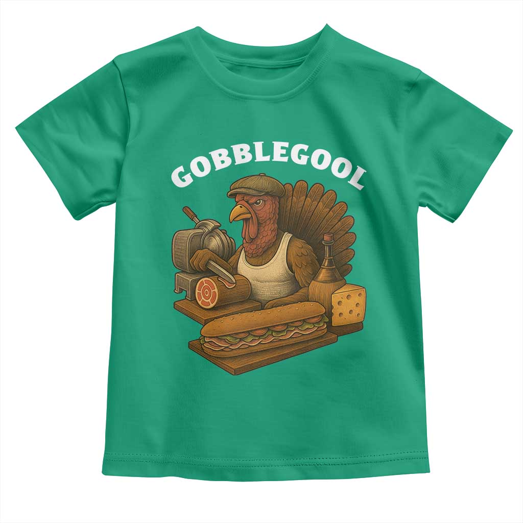 Gobblegool Funny Thanksgiving Toddler T Shirt Italian Turkey Deli Humor Sub Sandwich - Wonder Print Shop