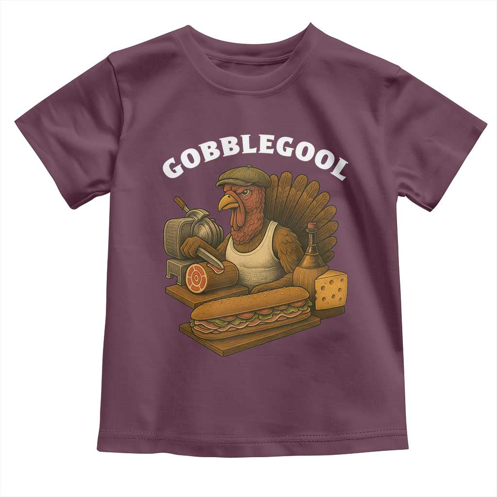 Gobblegool Funny Thanksgiving Toddler T Shirt Italian Turkey Deli Humor Sub Sandwich - Wonder Print Shop