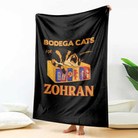 Bodega Cats for Zohran Throw Blanket New York Mamdani Supporter Mayor Cute Cat - Wonder Print Shop