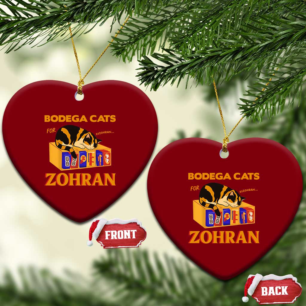 Bodega Cats for Zohran Ceramic Ornament New York Mamdani Supporter Mayor Cute Cat - Wonder Print Shop