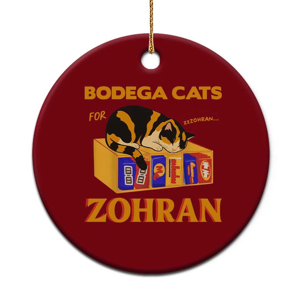 Bodega Cats for Zohran Ceramic Ornament New York Mamdani Supporter Mayor Cute Cat - Wonder Print Shop