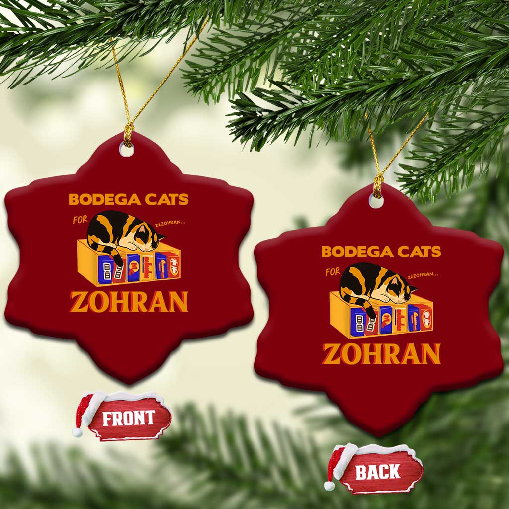 Bodega Cats for Zohran Ceramic Ornament New York Mamdani Supporter Mayor Cute Cat - Wonder Print Shop