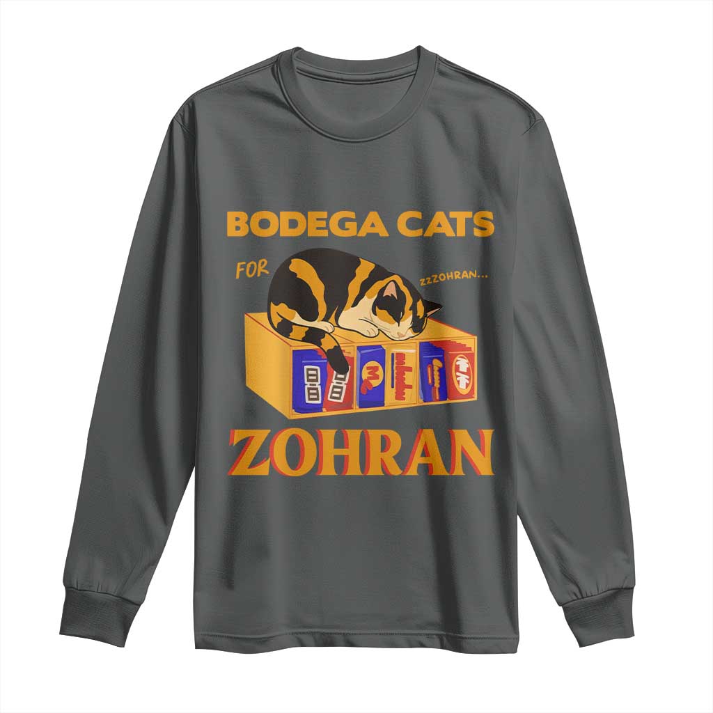 Bodega Cats for Zohran Long Sleeve Shirt New York Mamdani Supporter Mayor Cute Cat - Wonder Print Shop