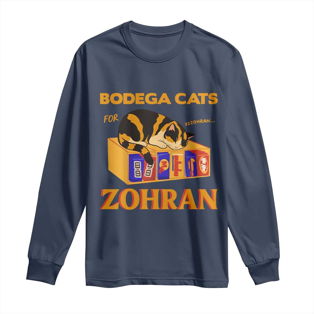 Bodega Cats for Zohran Long Sleeve Shirt New York Mamdani Supporter Mayor Cute Cat - Wonder Print Shop