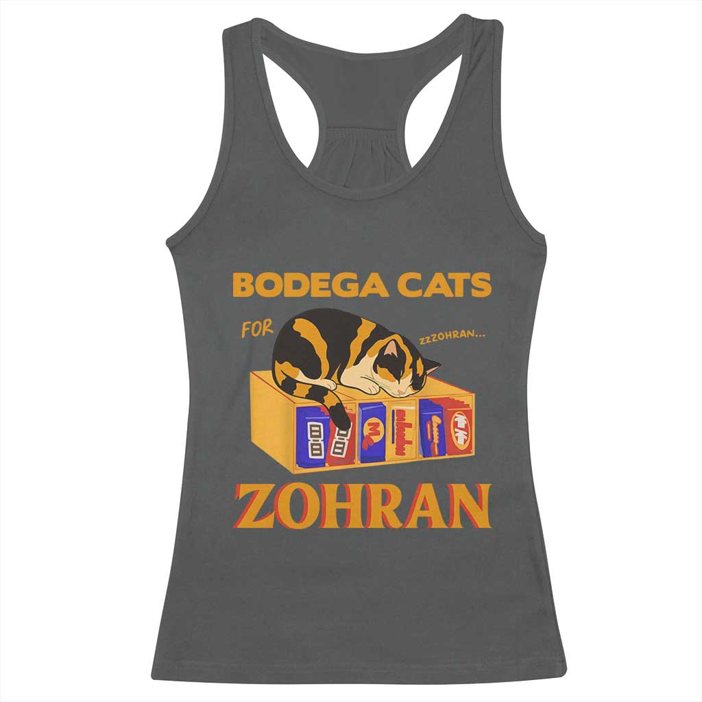 Bodega Cats for Zohran Racerback Tank Top New York Mamdani Supporter Mayor Cute Cat - Wonder Print Shop