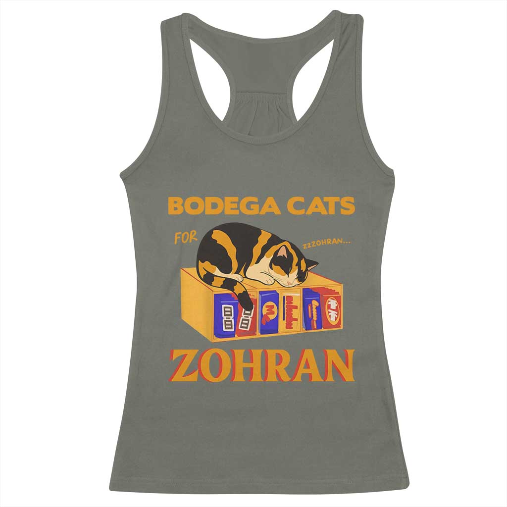 Bodega Cats for Zohran Racerback Tank Top New York Mamdani Supporter Mayor Cute Cat - Wonder Print Shop