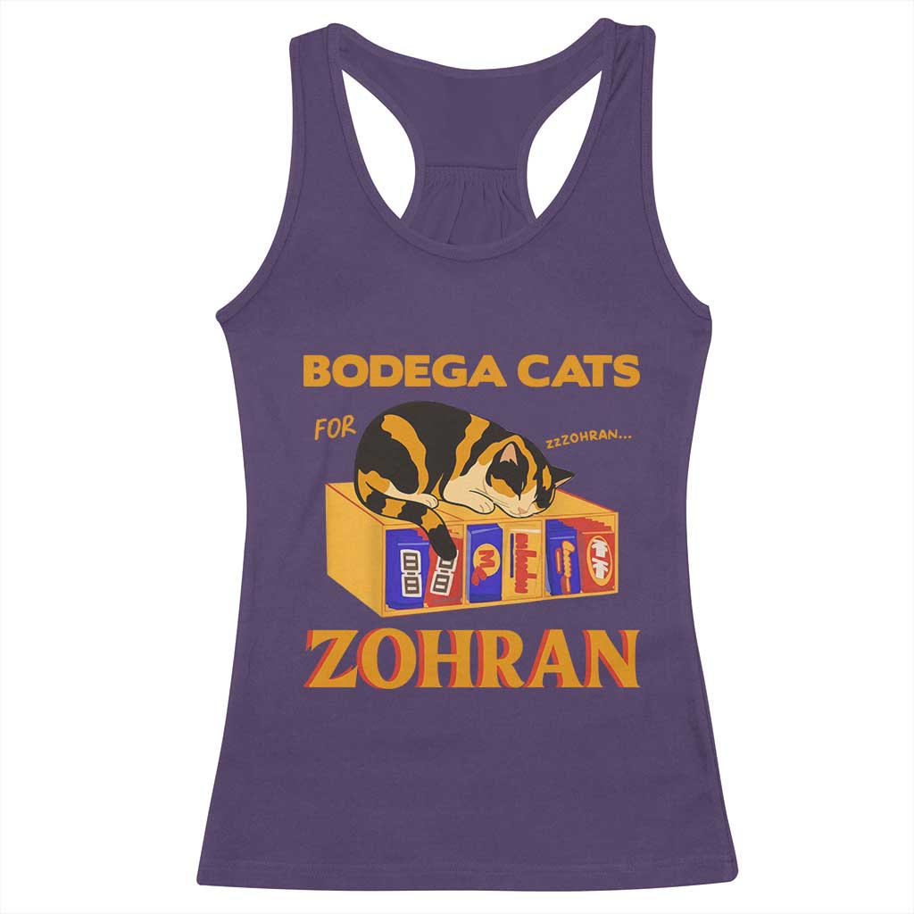 Bodega Cats for Zohran Racerback Tank Top New York Mamdani Supporter Mayor Cute Cat - Wonder Print Shop