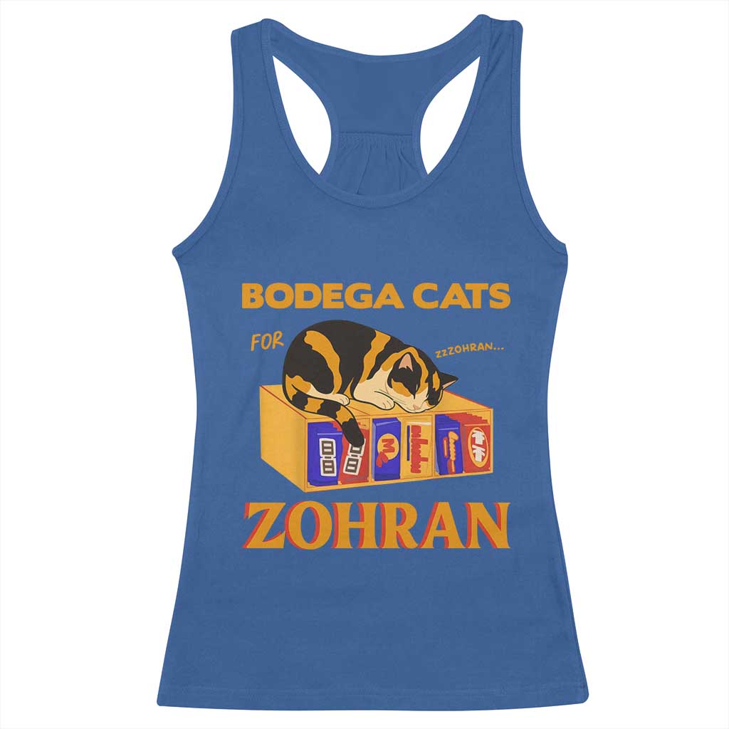 Bodega Cats for Zohran Racerback Tank Top New York Mamdani Supporter Mayor Cute Cat - Wonder Print Shop