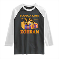 Bodega Cats for Zohran Raglan Shirt New York Mamdani Supporter Mayor Cute Cat - Wonder Print Shop