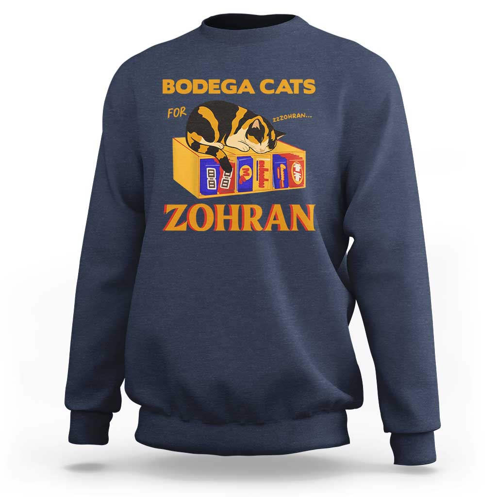 Bodega Cats for Zohran Sweatshirt New York Mamdani Supporter Mayor Cute Cat - Wonder Print Shop