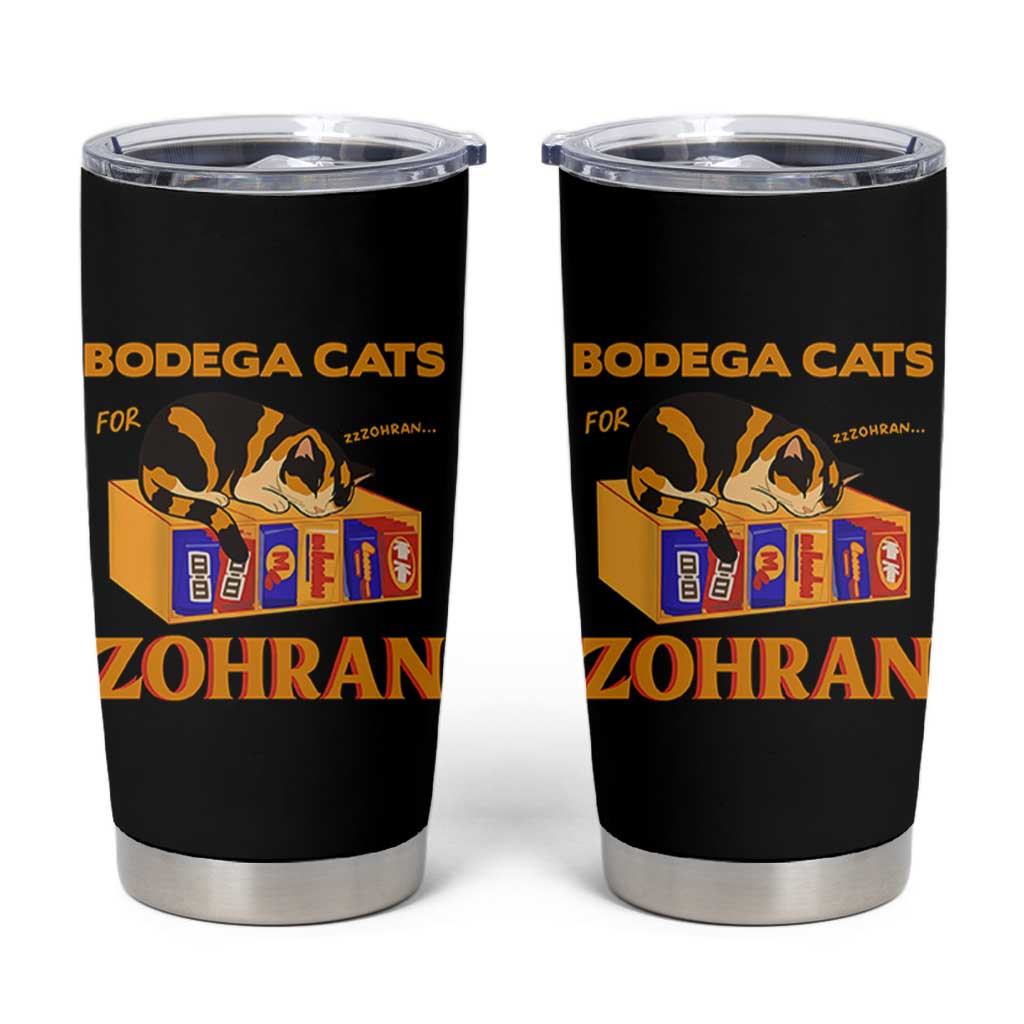 Bodega Cats for Zohran Tumbler Cup New York Mamdani Supporter Mayor Cute Cat - Wonder Print Shop