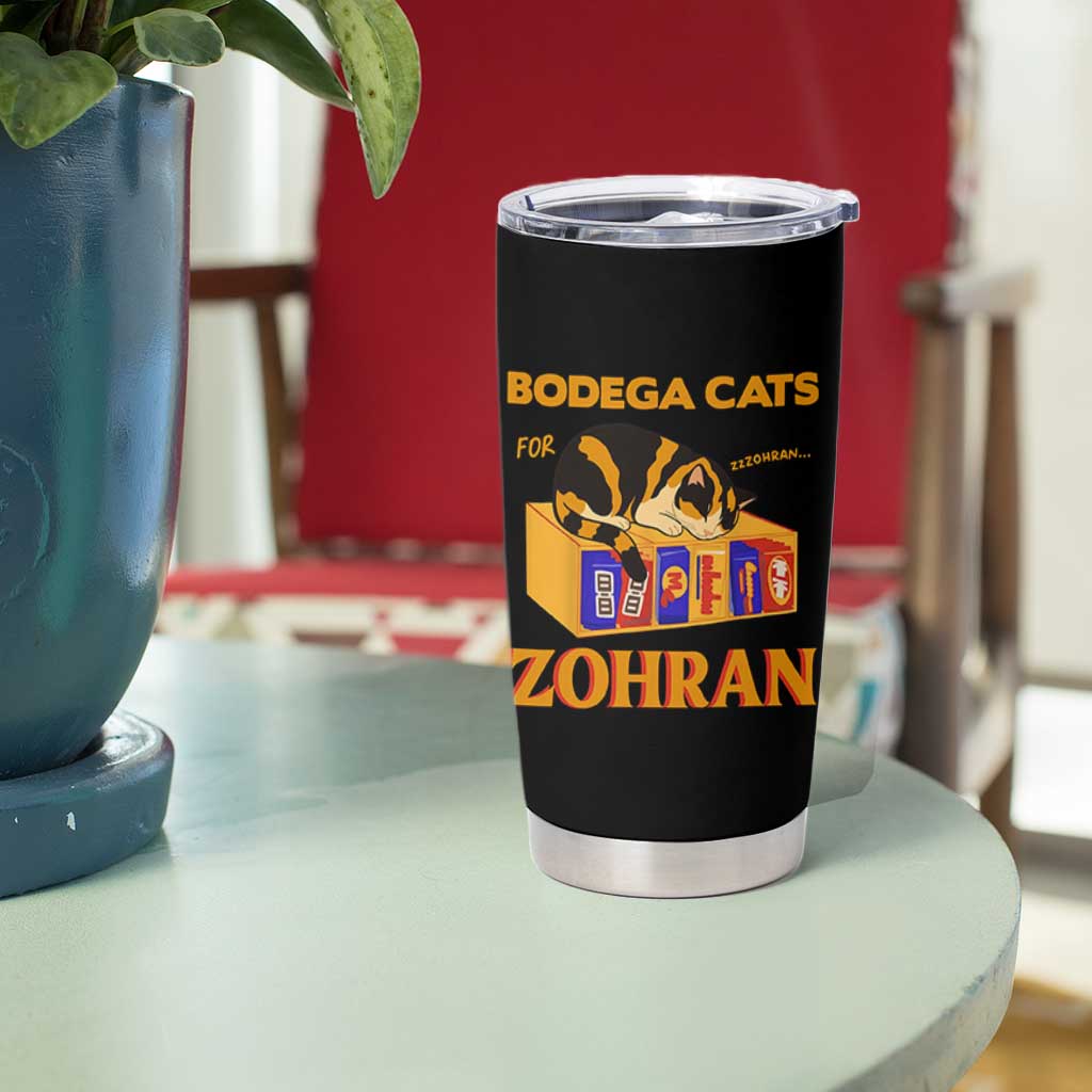 Bodega Cats for Zohran Tumbler Cup New York Mamdani Supporter Mayor Cute Cat - Wonder Print Shop