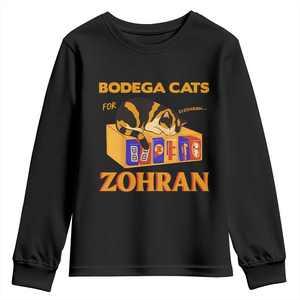 Bodega Cats for Zohran Youth Sweatshirt New York Mamdani Supporter Mayor Cute Cat - Wonder Print Shop