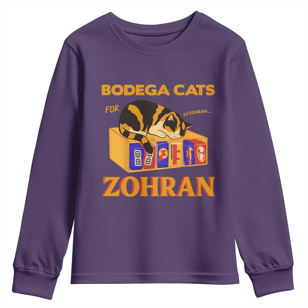 Bodega Cats for Zohran Youth Sweatshirt New York Mamdani Supporter Mayor Cute Cat - Wonder Print Shop
