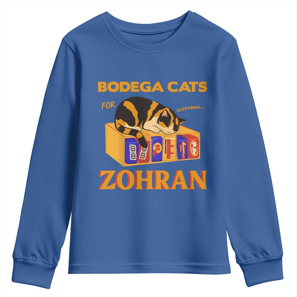 Bodega Cats for Zohran Youth Sweatshirt New York Mamdani Supporter Mayor Cute Cat - Wonder Print Shop