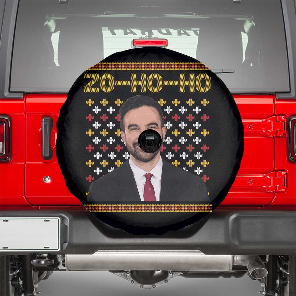 Zo Ho Ho Ugly Christmas Sweater Spare Tire Cover Funny Zohran Mamdani Holiday - Wonder Print Shop