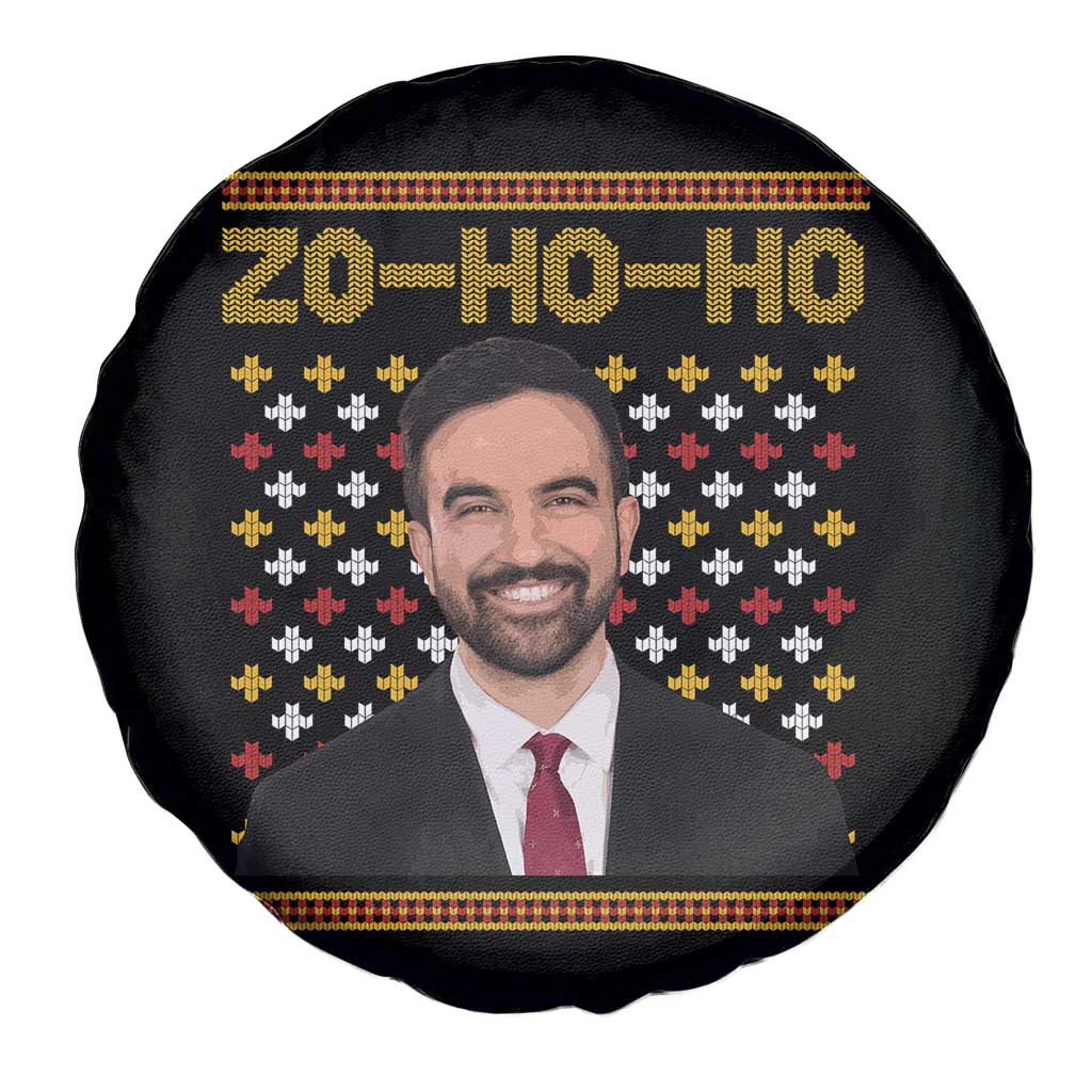 Zo Ho Ho Ugly Christmas Sweater Spare Tire Cover Funny Zohran Mamdani Holiday - Wonder Print Shop