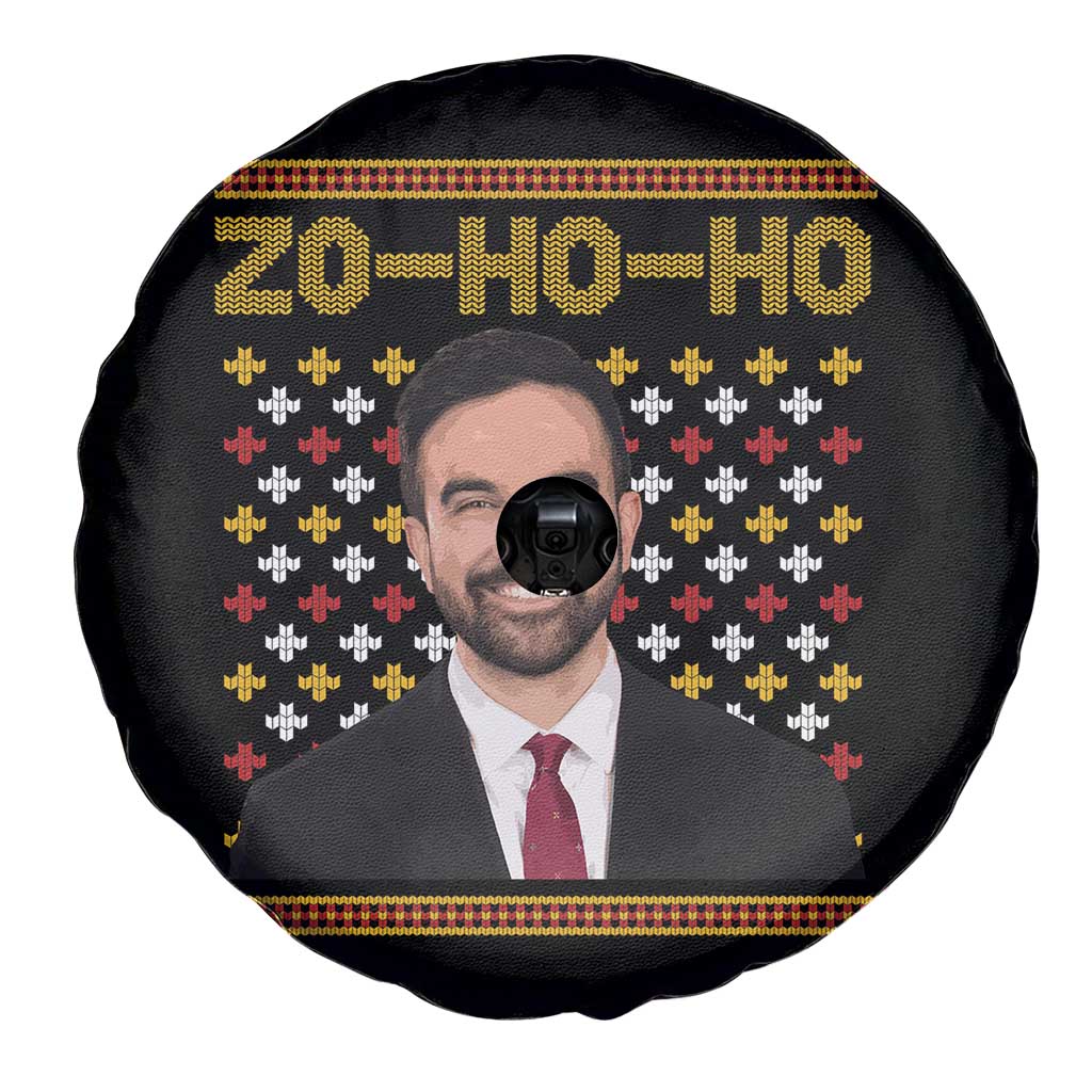 Zo Ho Ho Ugly Christmas Sweater Spare Tire Cover Funny Zohran Mamdani Holiday - Wonder Print Shop