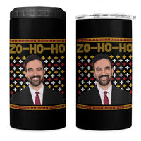 Zo Ho Ho Ugly Christmas Sweater 4 in 1 Can Cooler Tumbler Funny Zohran Mamdani Holiday - Wonder Print Shop