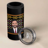 Zo Ho Ho Ugly Christmas Sweater 4 in 1 Can Cooler Tumbler Funny Zohran Mamdani Holiday - Wonder Print Shop